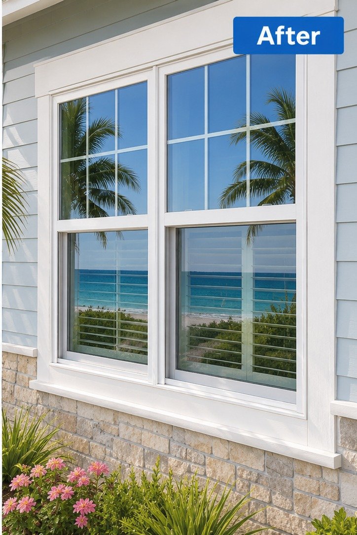 Clean windows after professional window cleaning